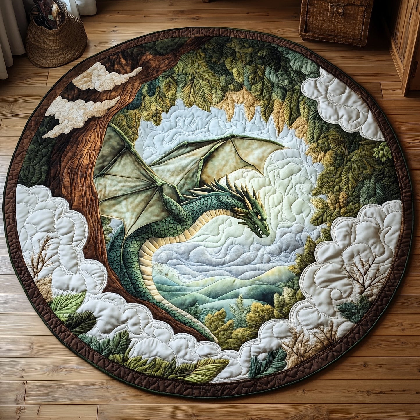 Dragon Quilted Round Mat GFTOMA4738