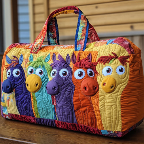 Cheerful Horses Quilted Duffle Bag GFTOMA4795