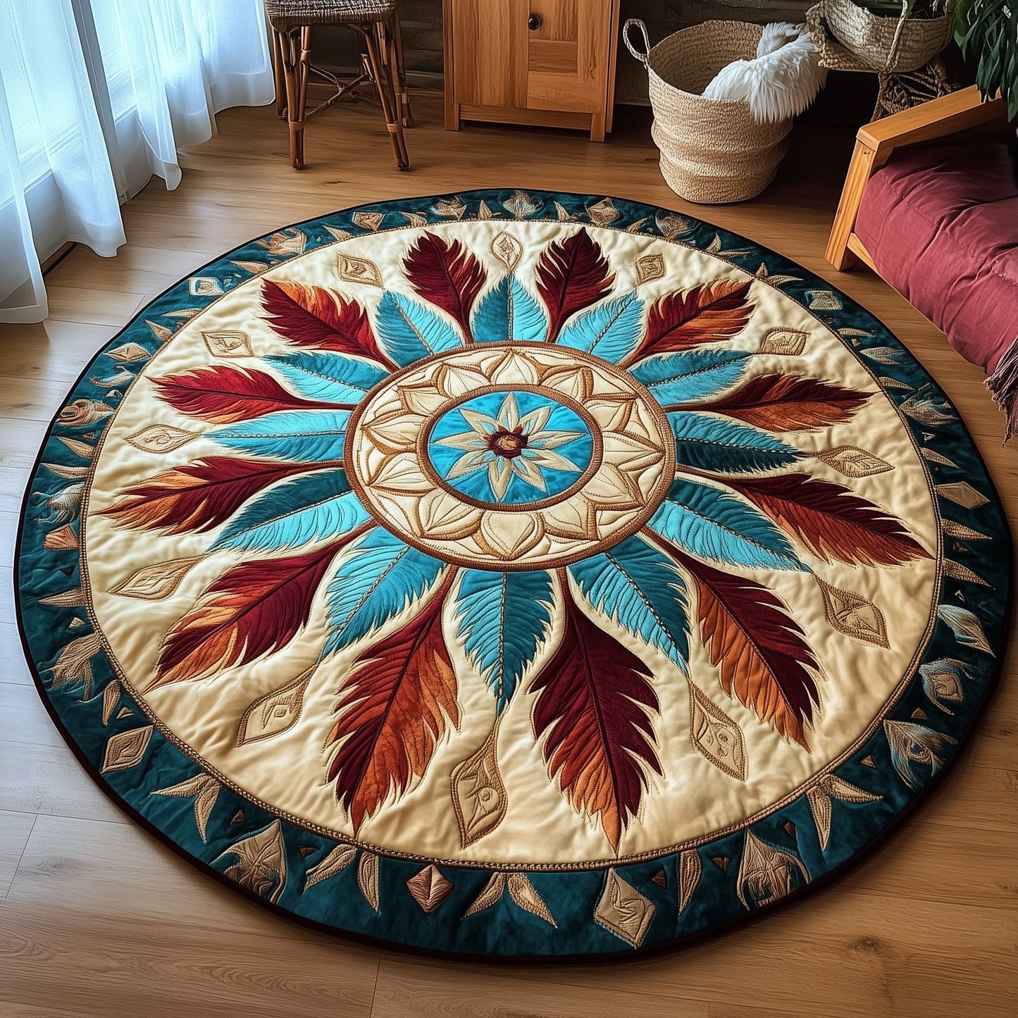 Tribal Soul Dreamcatcher Quilted Round Mat GFTOMA4970