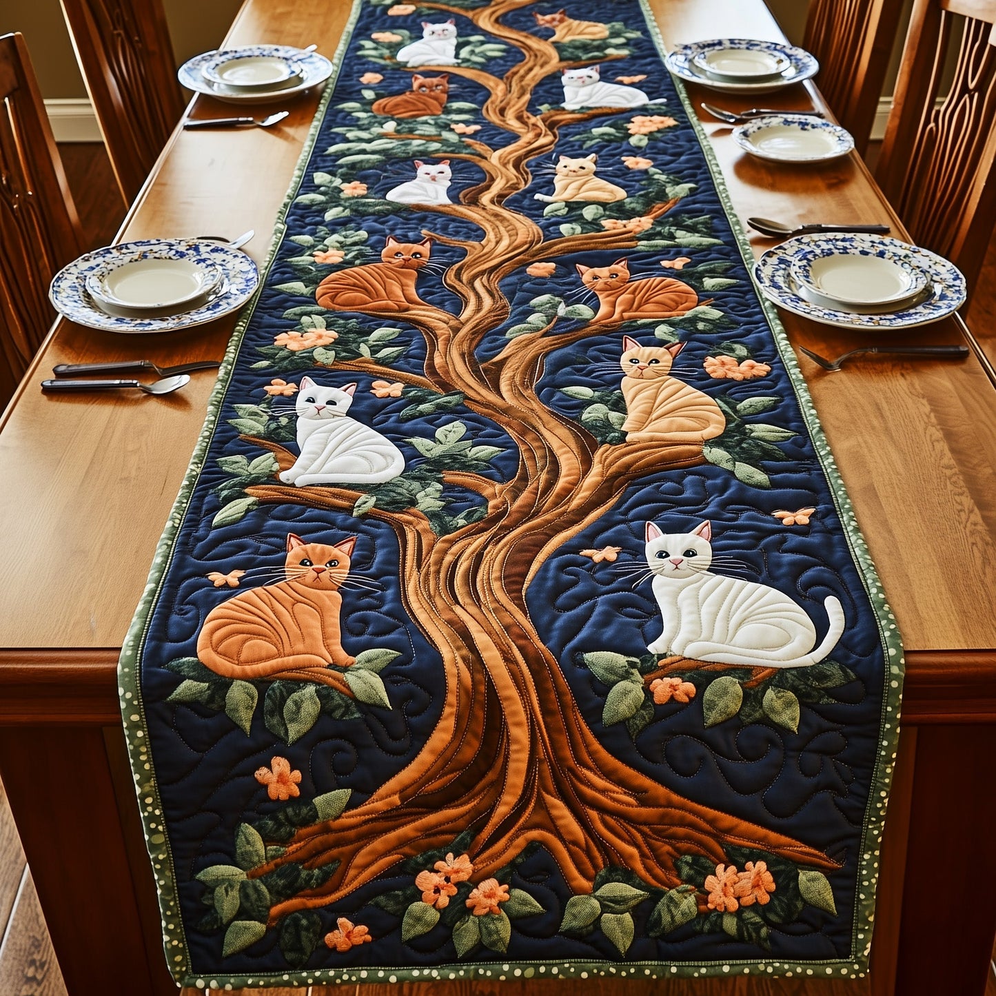 Tree of Cats Quilted Table Runner GFTOMA516