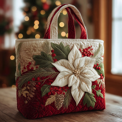 Poinsettia Bliss Quilted Tote Bag GFTOMA5309