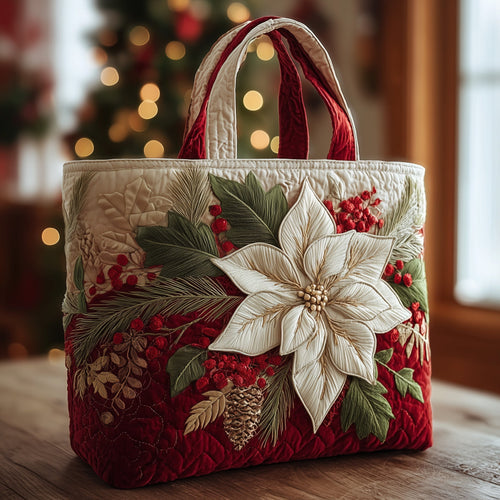Poinsettia Bliss Quilted Tote Bag GFTOMA5309