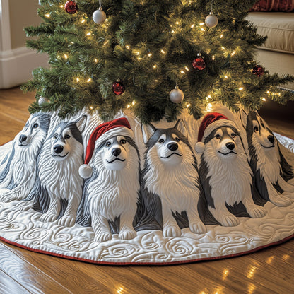 Festive Husky Quilted Tree Skirt GFTOMA5446