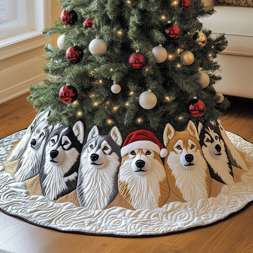 Festive Husky Quilted Tree Skirt GFTOMA5447