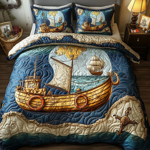 Nautical 3-Piece Quilted Bedding Set GFTOMA575