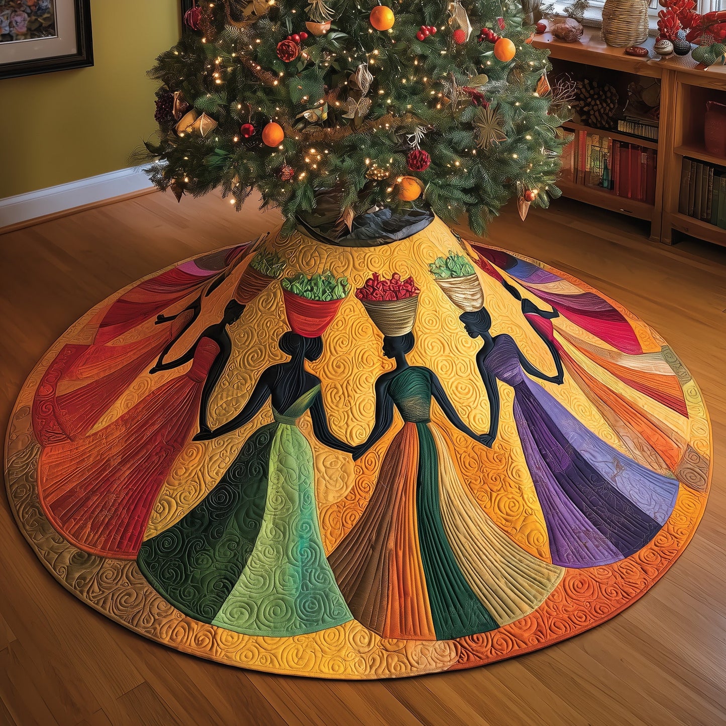 Golden Queens Quilted Tree Skirt GFTOMA6009