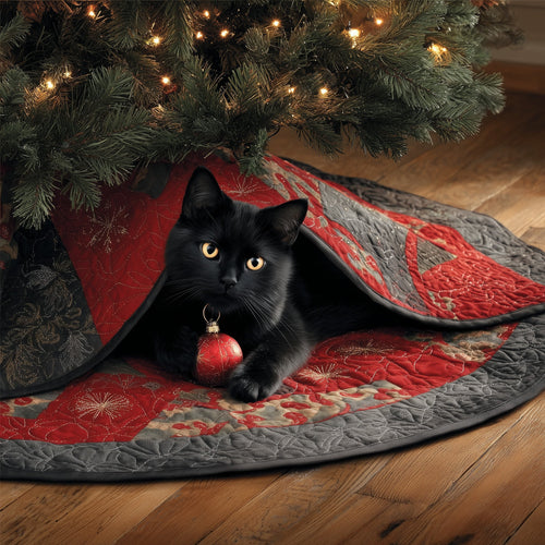 Black Cat Quilted Tree Skirt GFTOMA6089