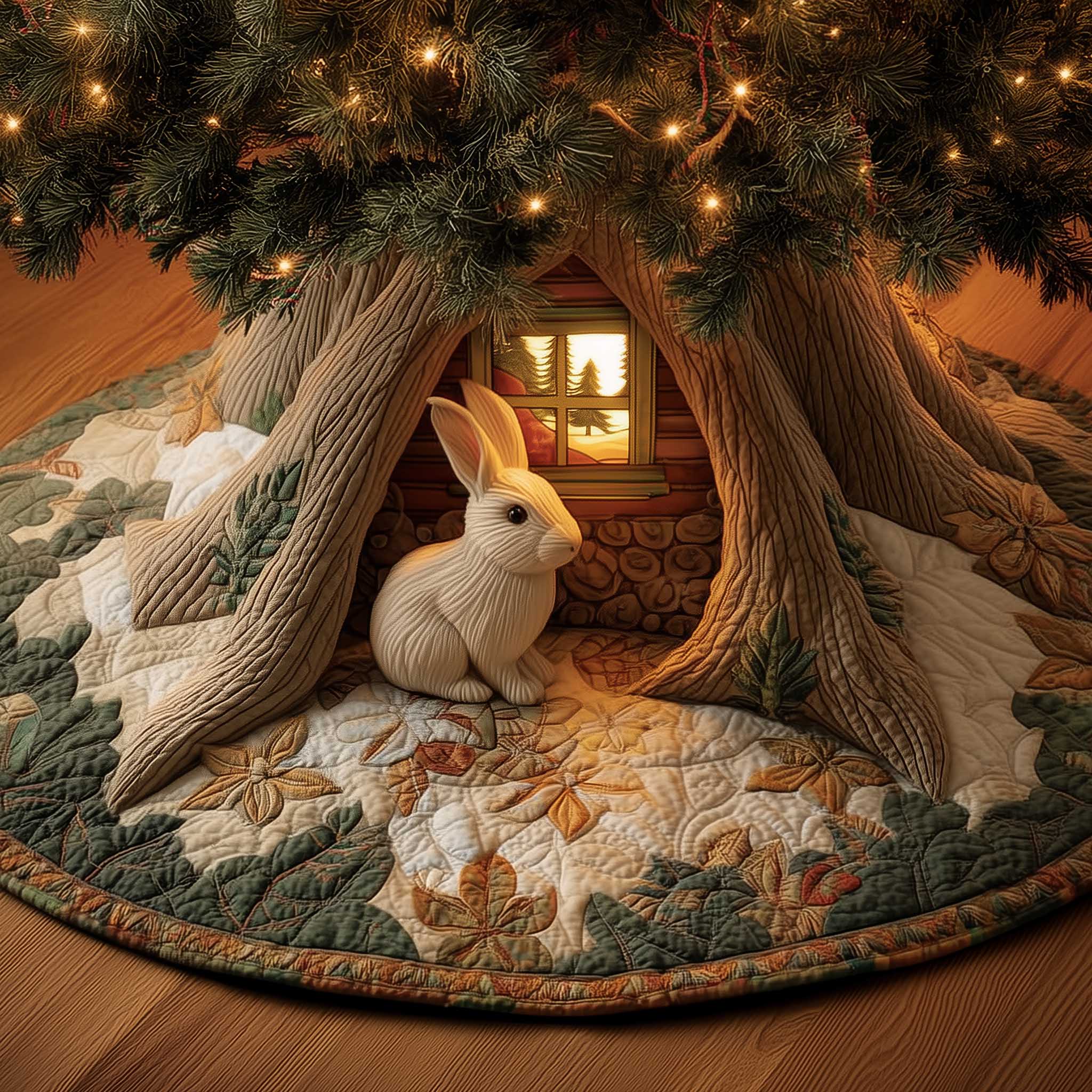 Winter Hare Quilted Tree Skirt GFTOMA6562 – Willow Quilt