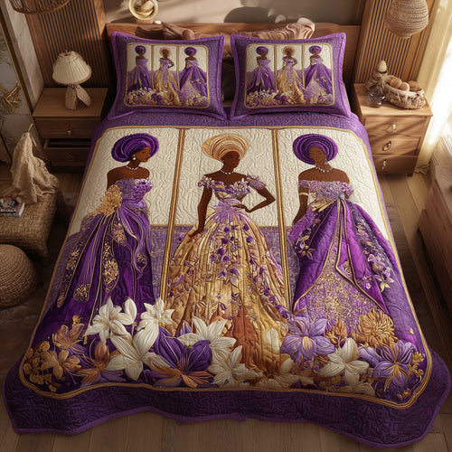 Golden Queens 3-Piece Quilted Bedding Set GFTOMA6582