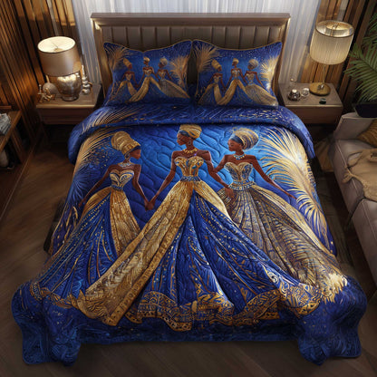 Golden Queens 3-Piece Quilted Bedding Set GFTOMA6584