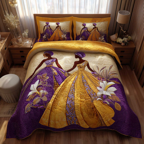 Golden Queens 3-Piece Quilted Bedding Set GFTOMA6585