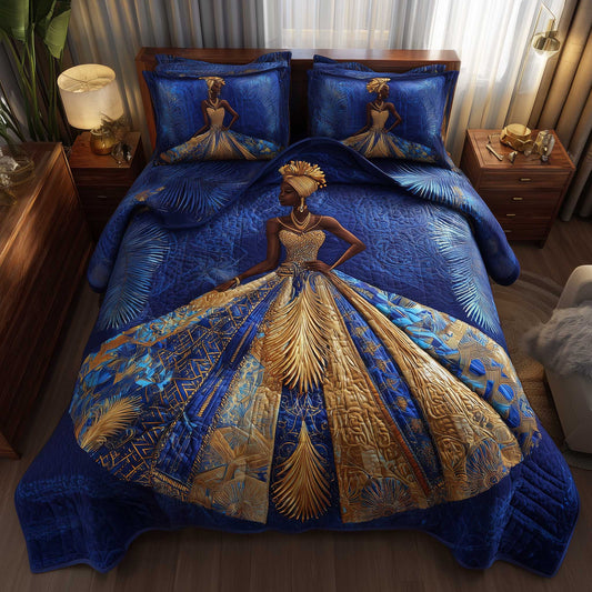 Golden Queens 3-Piece Quilted Bedding Set GFTOMA6587