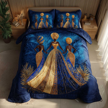 Golden Queens 3-Piece Quilted Bedding Set GFTOMA6588