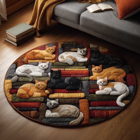 Cat Purrs Quilted Round Mat GFTOMA6605