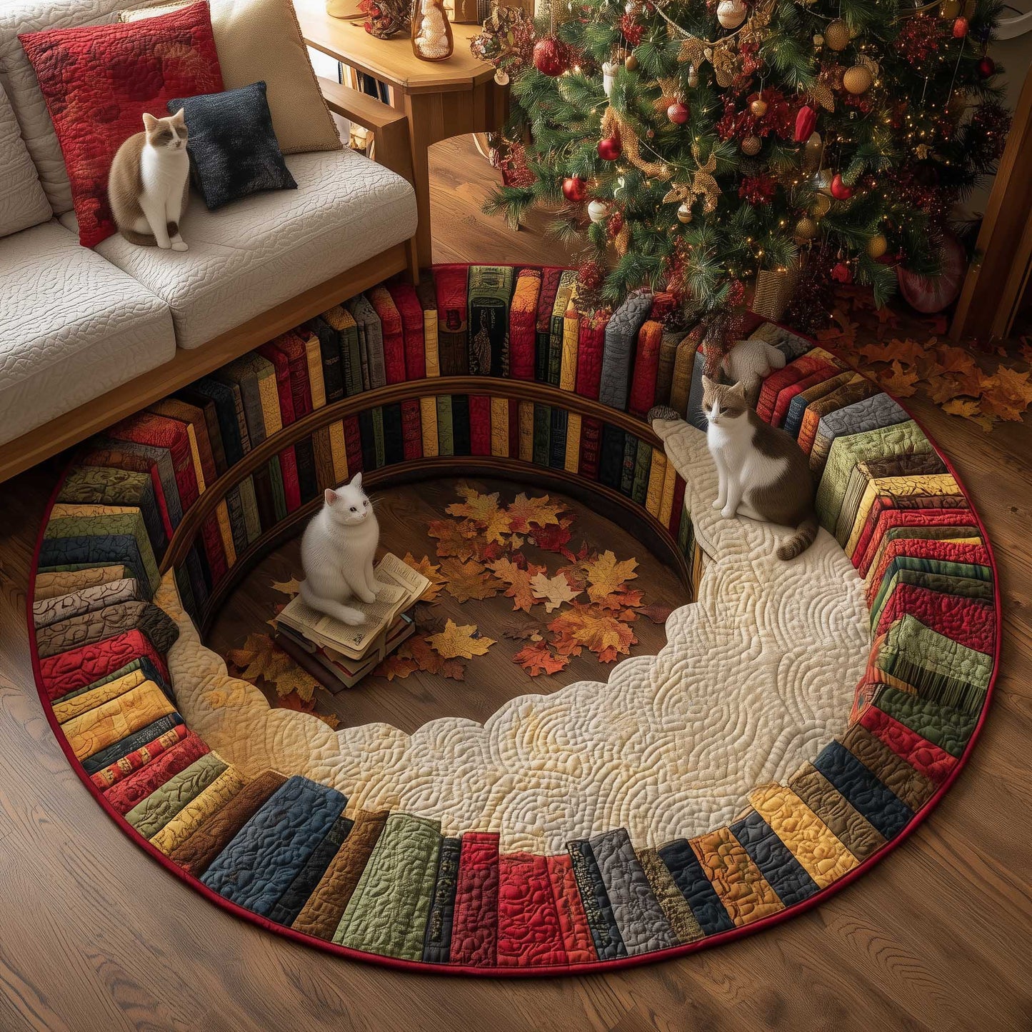 Cat Purrs Quilted Round Mat GFTOMA6607