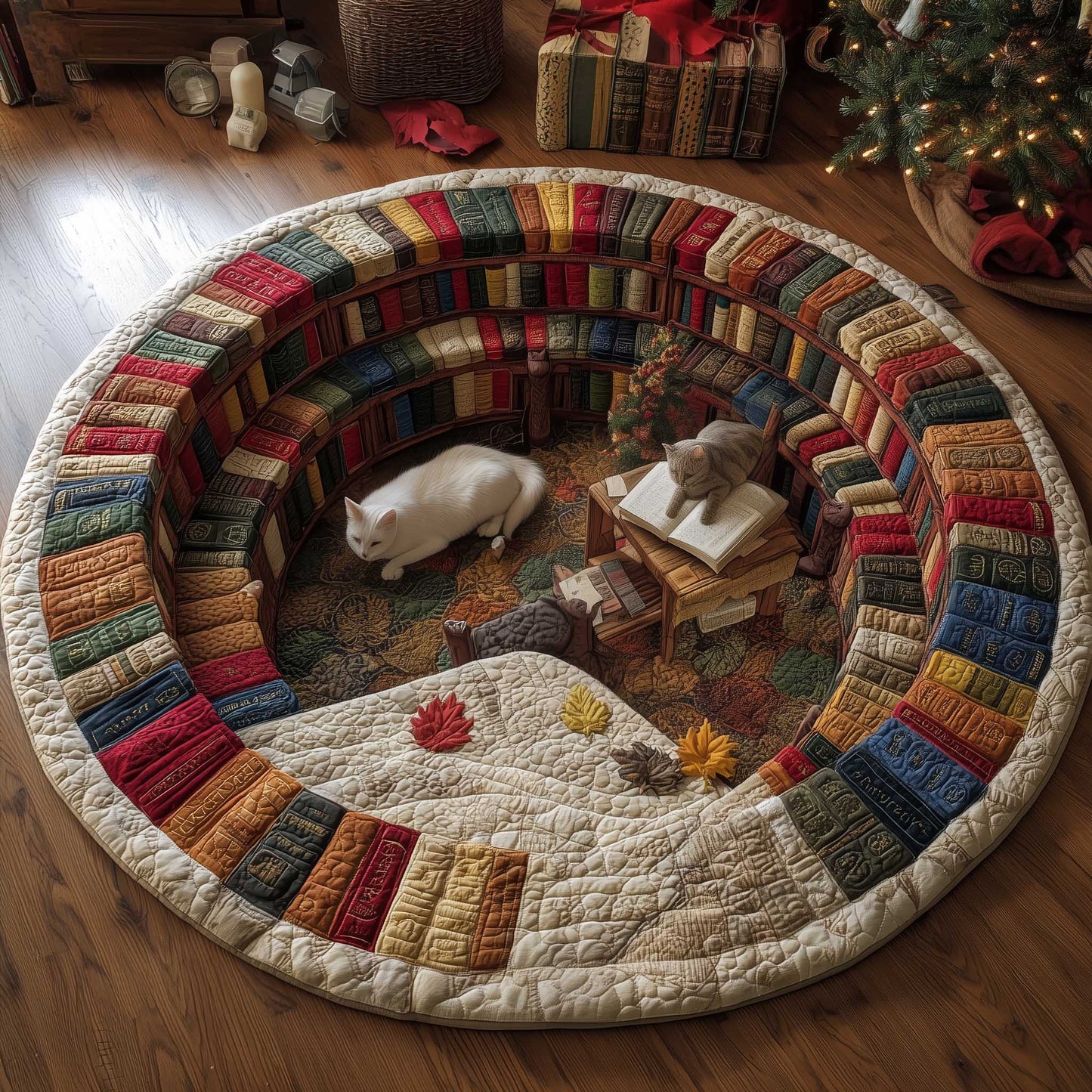 Cat Purrs Quilted Round Mat GFTOMA6608