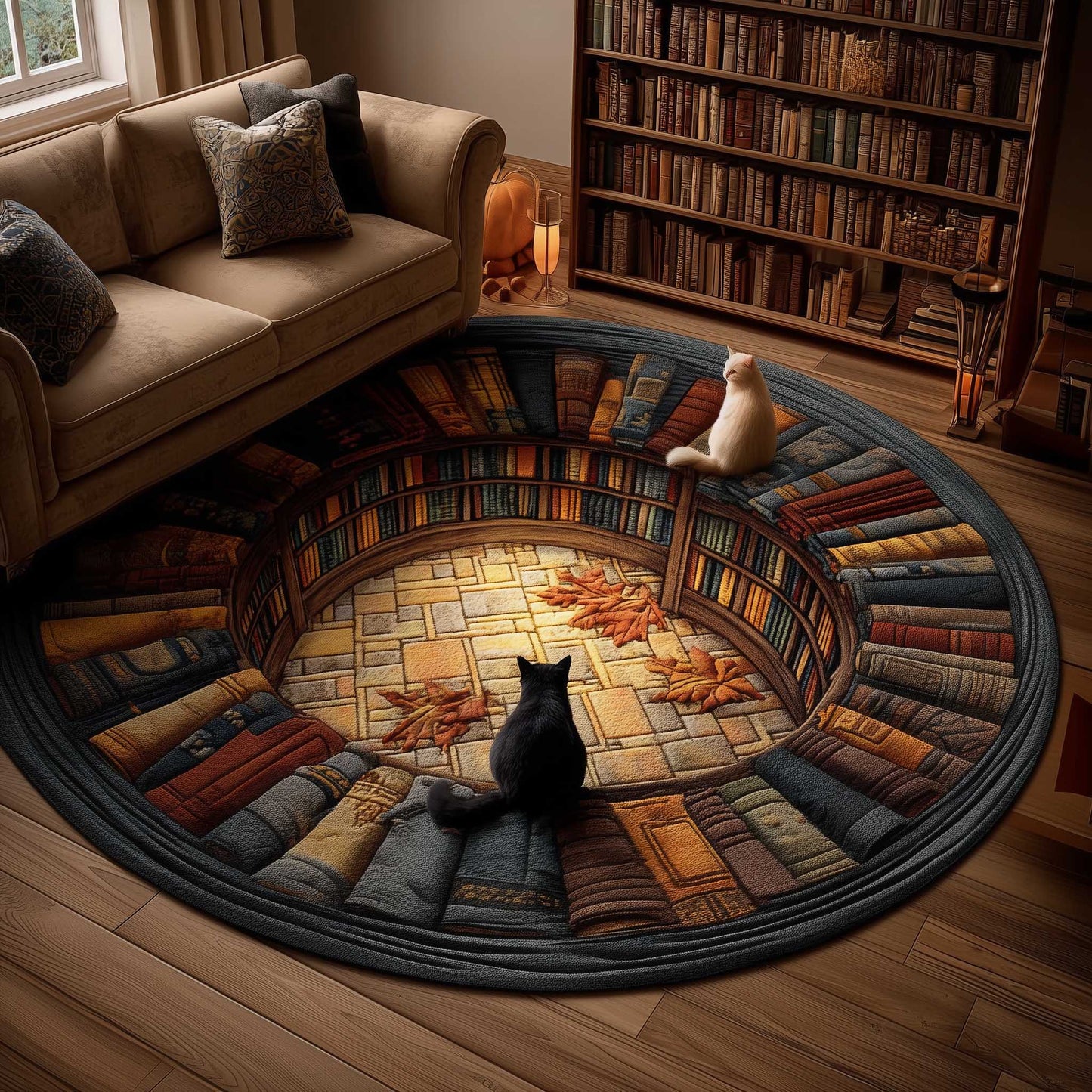 Cat Purrs Quilted Round Mat GFTOMA6612