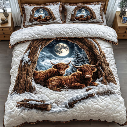 Highland Cow 3-Piece Quilted Bedding Set GFTOMA6846