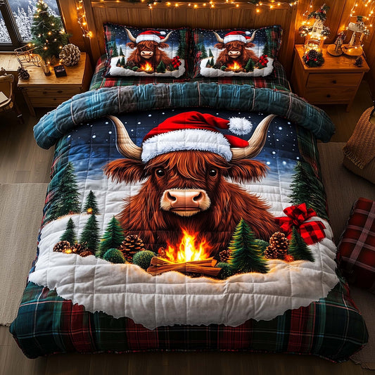 Highland Cow 3-Piece Quilted Bedding Set GFTOMA6847