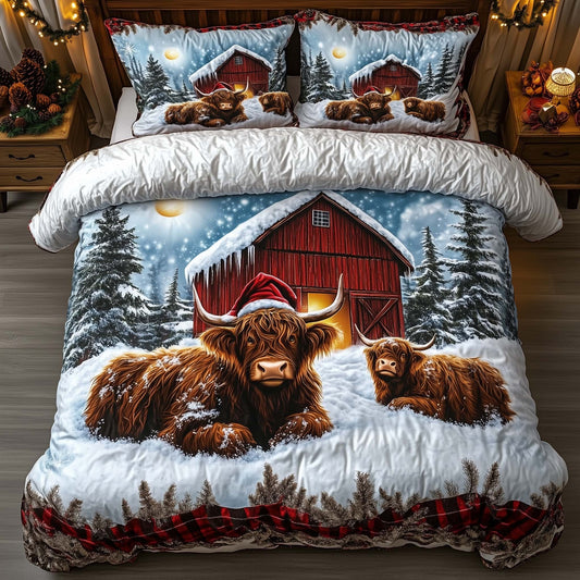 Highland Cow 3-Piece Quilted Bedding Set GFTOMA6851