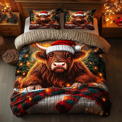 Highland Cow 3-Piece Quilted Bedding Set GFTOMA6852