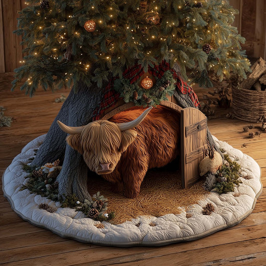 Highland Cow Quilted Tree Skirt GFTOMA6855