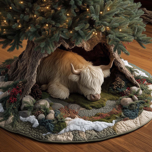 Highland Cow Quilted Tree Skirt GFTOMA6857