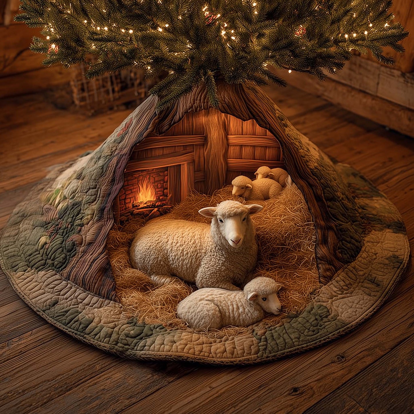 Sheep Quilted Tree Skirt GFTOMA6859