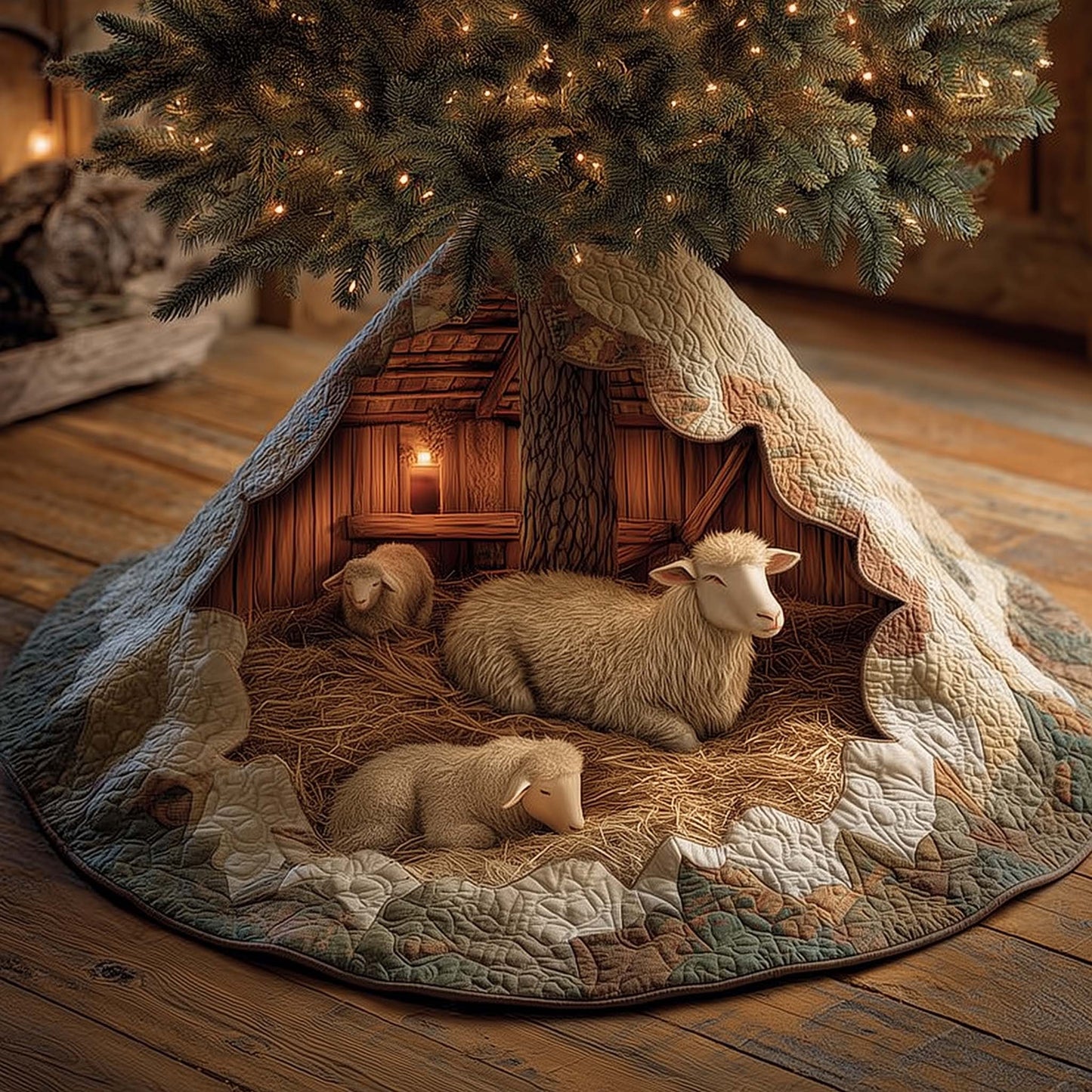 Sheep Quilted Tree Skirt GFTOMA6863