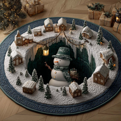 Snowman Lane Quilted Round Mat GFTOMA6993