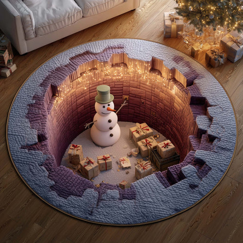 Snowman Lane Quilted Round Mat GFTOMA6994