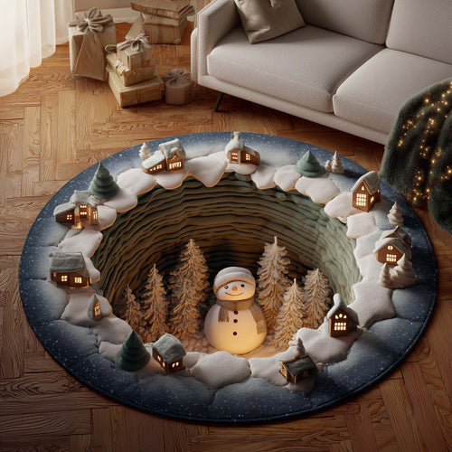 Snowman Lane Quilted Round Mat GFTOMA6995