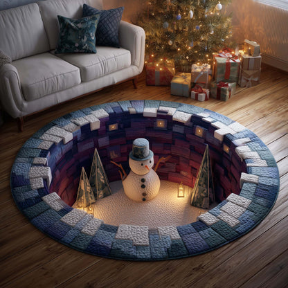 Snowman Lane Quilted Round Mat GFTOMA6996