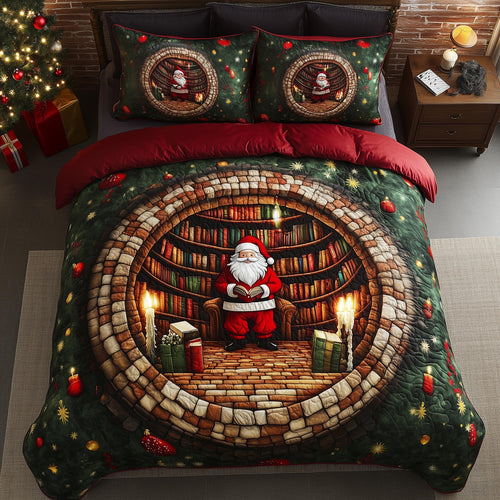 Jolly Santa 3-Piece Quilted Bedding Set GFTOMA7021