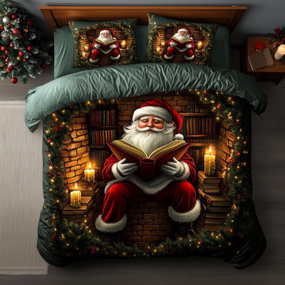 Jolly Santa 3-Piece Quilted Bedding Set GFTOMA7023