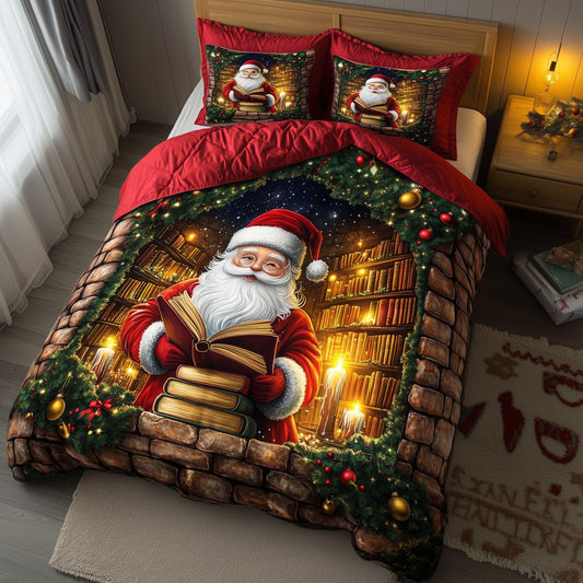 Jolly Santa 3-Piece Quilted Bedding Set GFTOMA7026