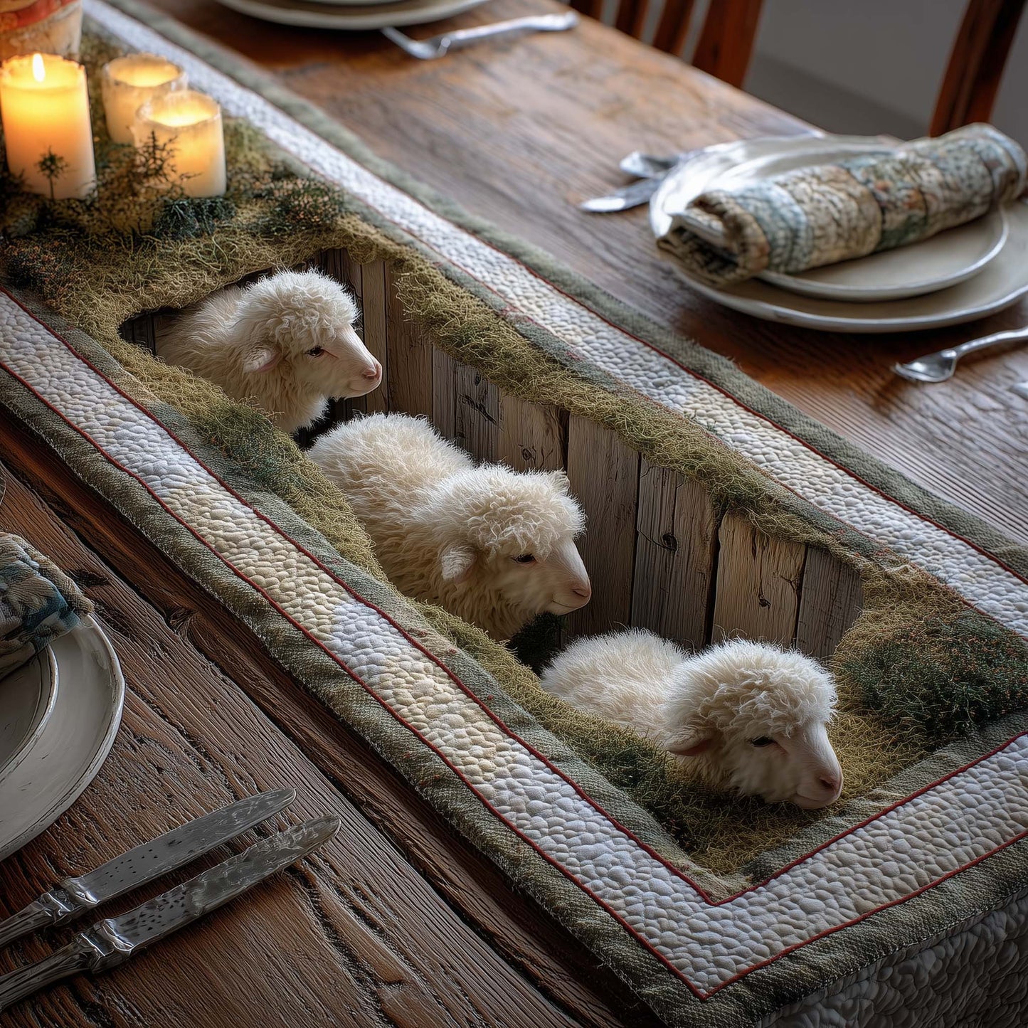 Sheep Quilted Table Runner GFTOMA7057