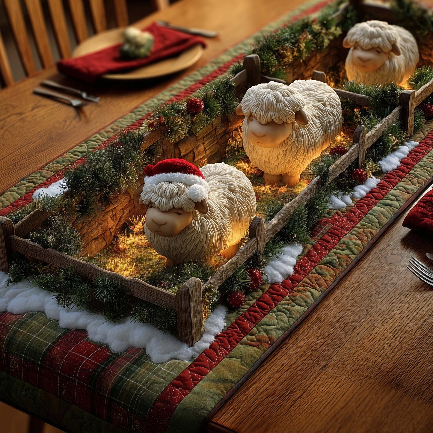Sheep Quilted Table Runner GFTOMA7059