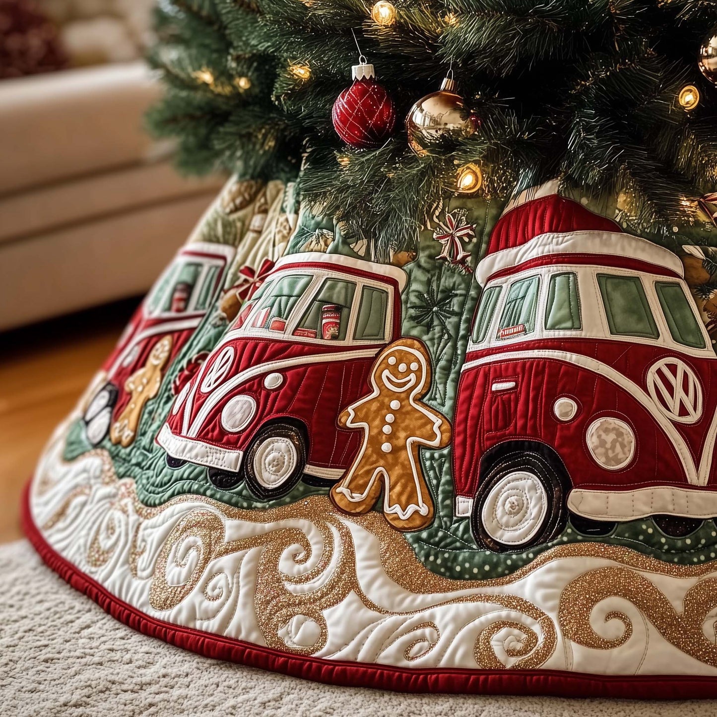 Joyful Journey Quilted Tree Skirt GFTOMA7110
