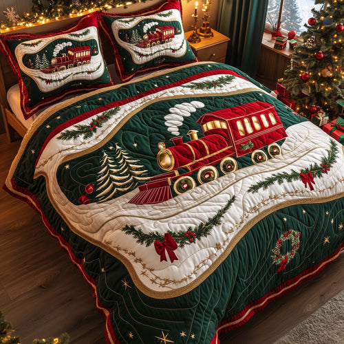 Yuletide Express 3-Piece Quilted Bedding Set GFTOMA7146