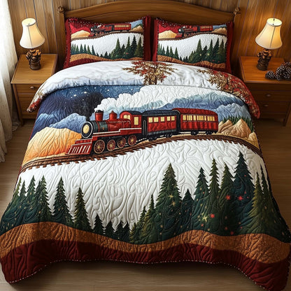 Yuletide Express 3-Piece Quilted Bedding Set GFTOMA7147