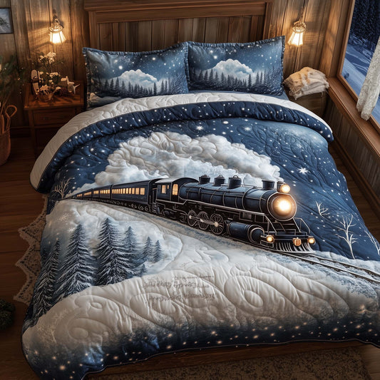 Yuletide Express 3-Piece Quilted Bedding Set GFTOMA7148