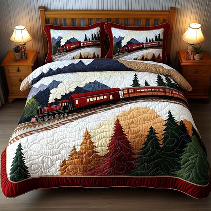 Yuletide Express 3-Piece Quilted Bedding Set GFTOMA7149