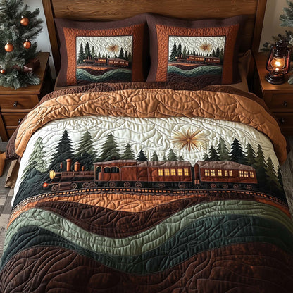 Yuletide Express 3-Piece Quilted Bedding Set GFTOMA7152