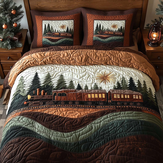 Yuletide Express 3-Piece Quilted Bedding Set GFTOMA7152