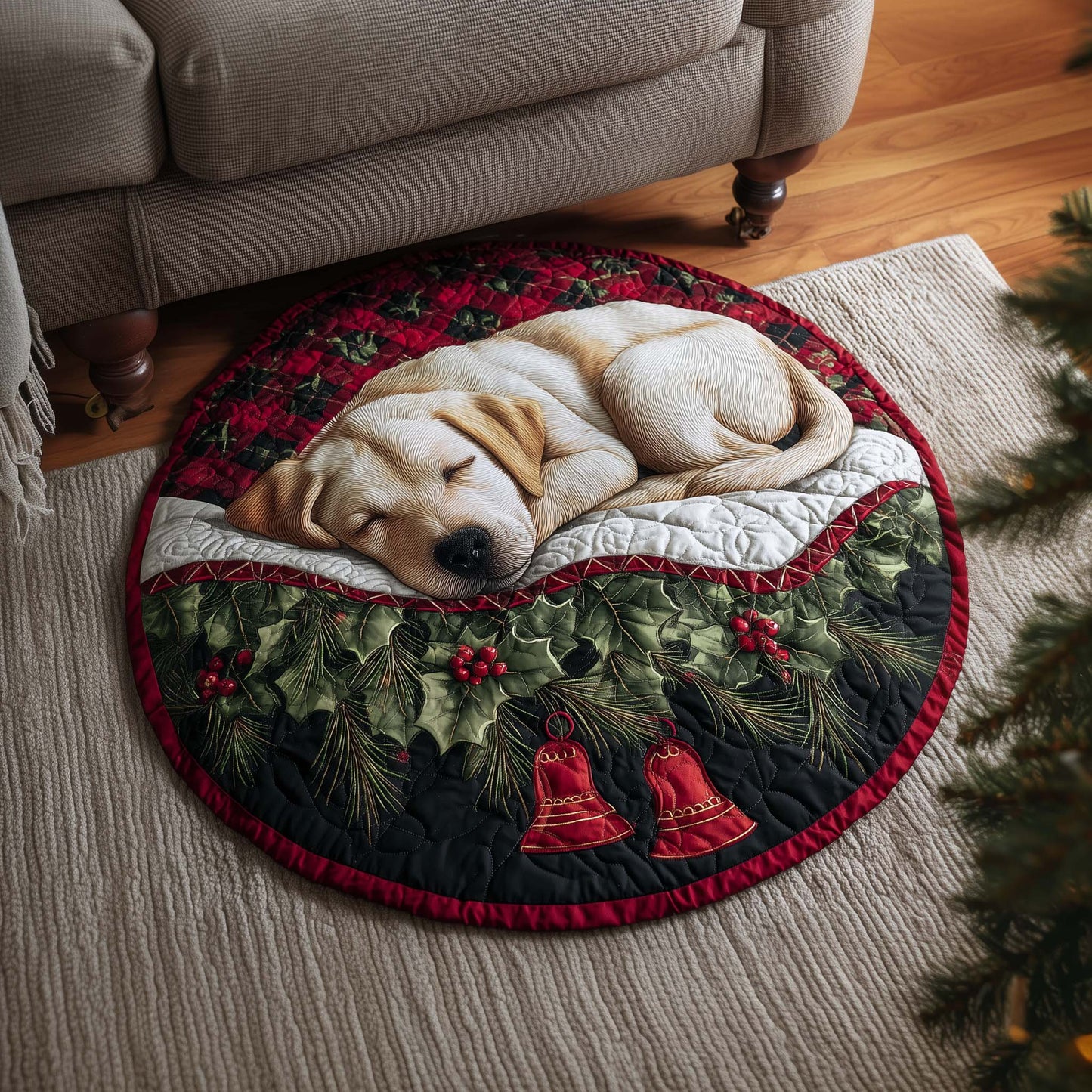 Labrador Quilted Round Mat GFTOMA7155
