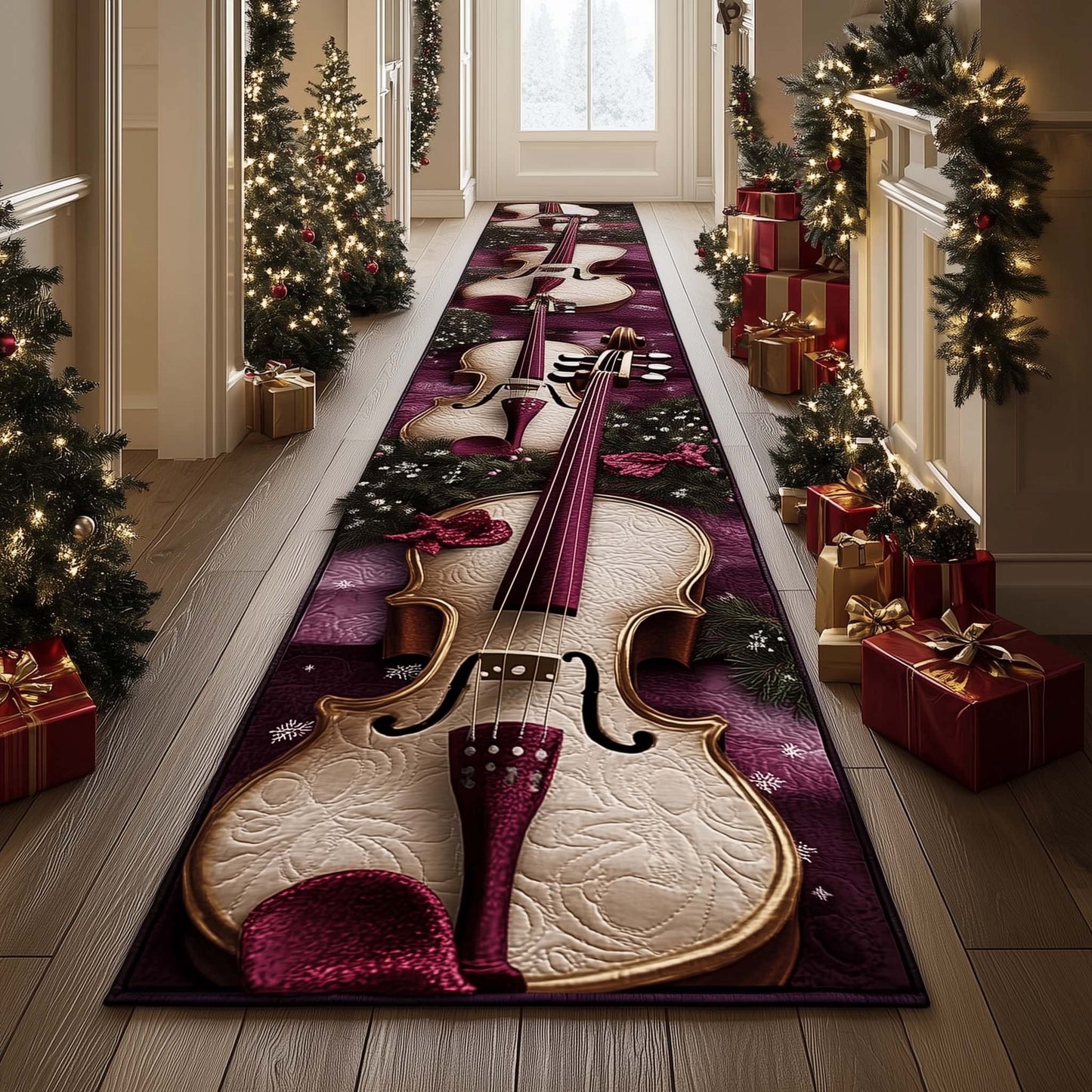 Elegant Violin Runner Rug GFTOMA7585