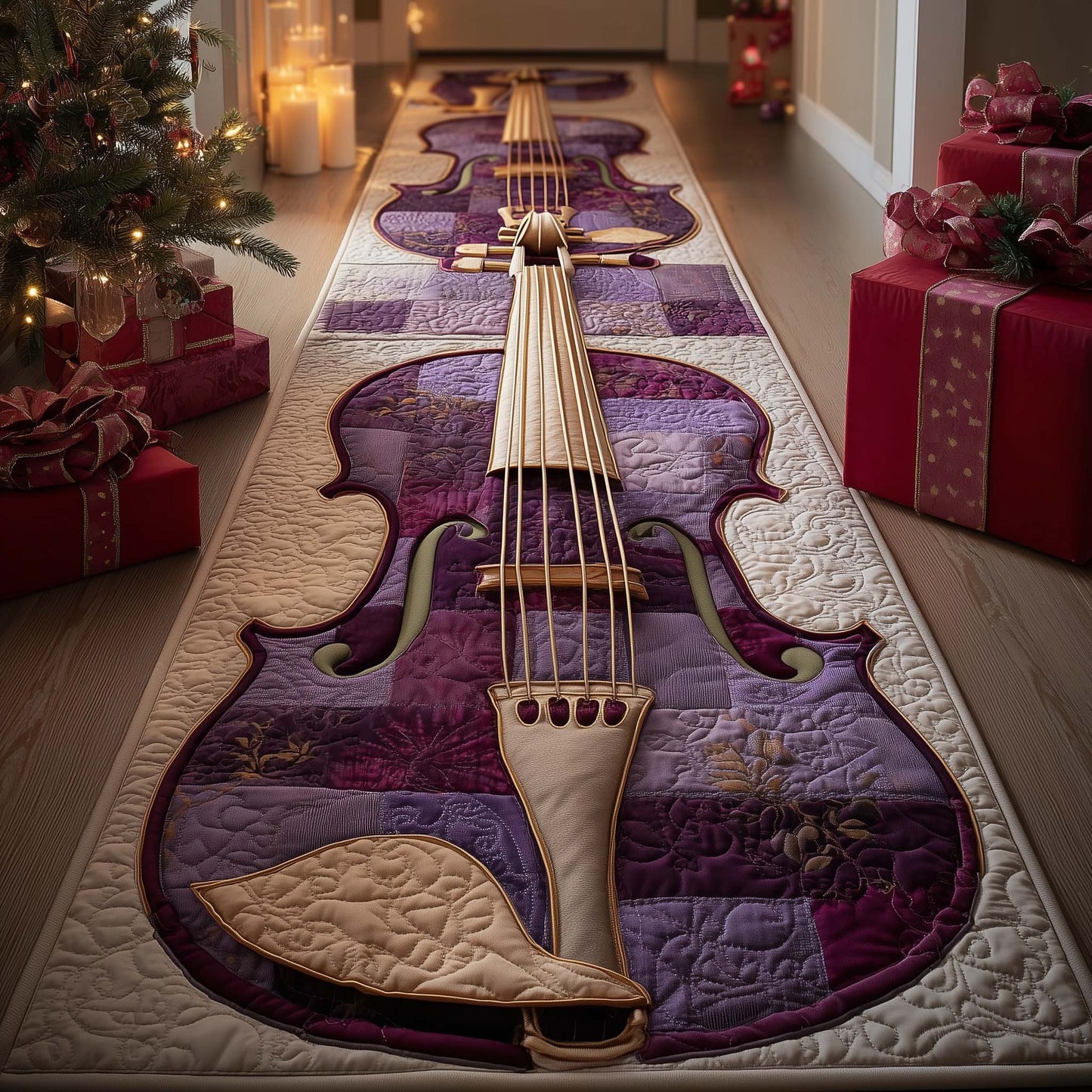 Elegant Violin Runner Rug GFTOMA7590