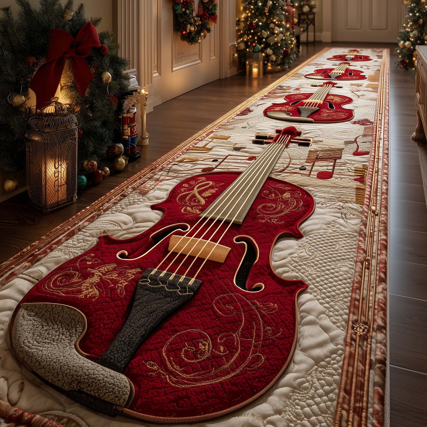 Elegant Violin Runner Rug GFTOMA7591