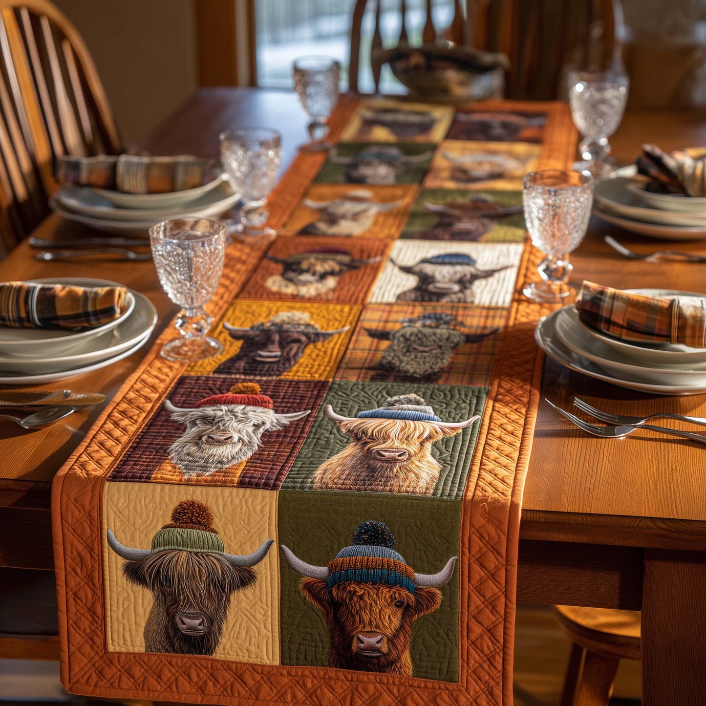 Highland Cow Quilted Table Runner GFTOMA7602